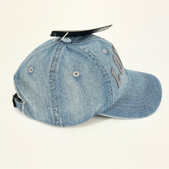 LONDON Blue Light Wash Denim Baseball Cap Union Jack Flag | Adjustable OS - Picture 2 of 5